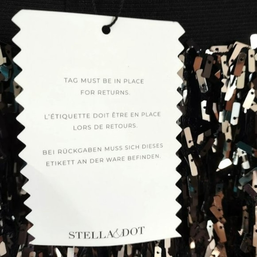 Stella & Dot Black and Silver Sequin Skirt NWT XS - Picture 7 of 9
